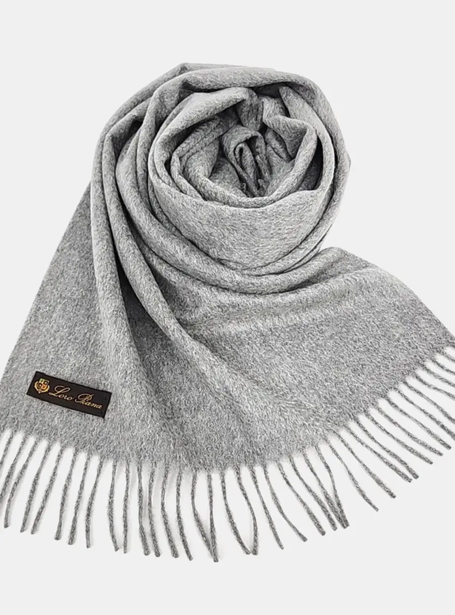 Loro Piana Grey Cashmere Scarf