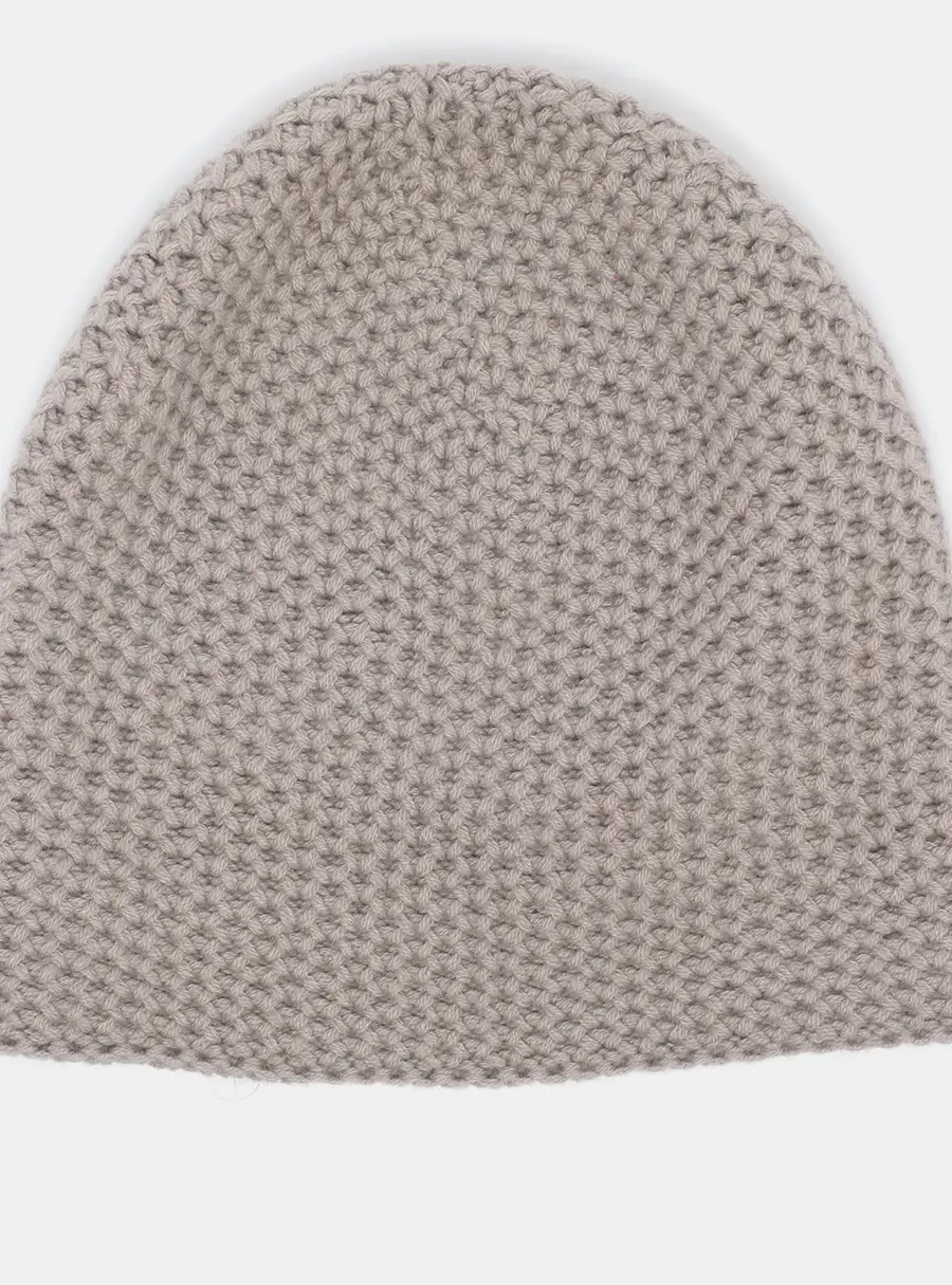 Loro Piana Grey Cashmere Beanie Hat