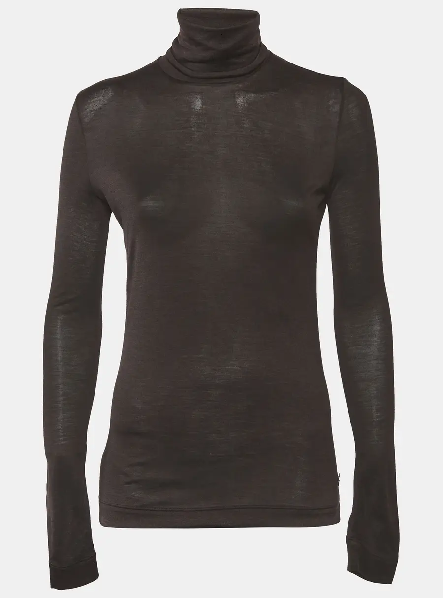 Loro Piana Brown Jersey Turtle Neck Sweatshirt S