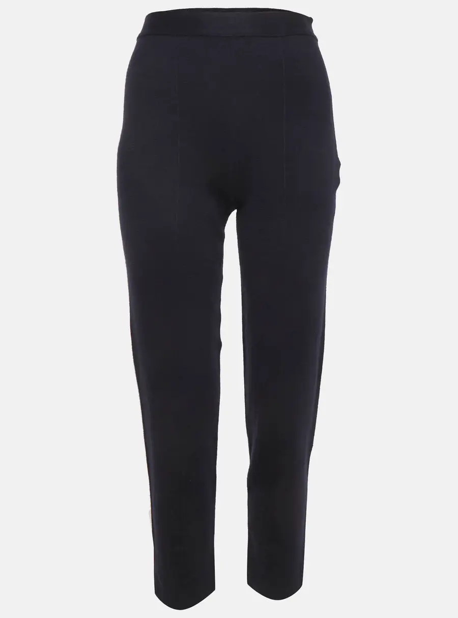 Loro Piana Navy Blue Cashmere Knit Trousers S