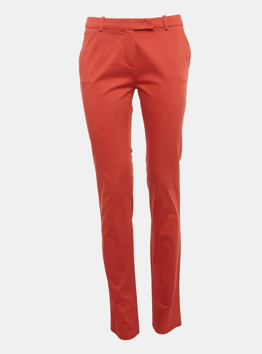 Loro Piana Amber Red Cotton Slim Fit Trousers M