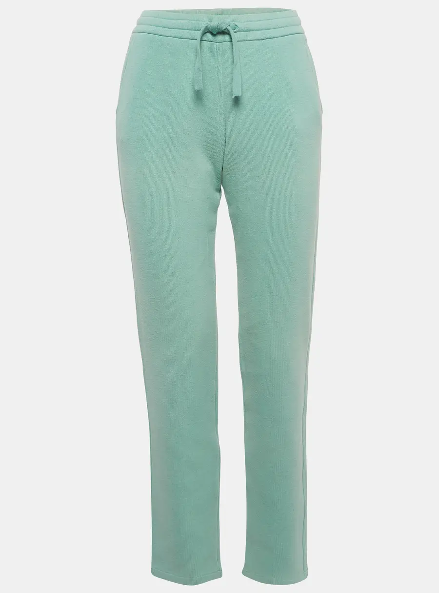 Loro Piana Green Rib Knit Straight Leg Sweatpants S