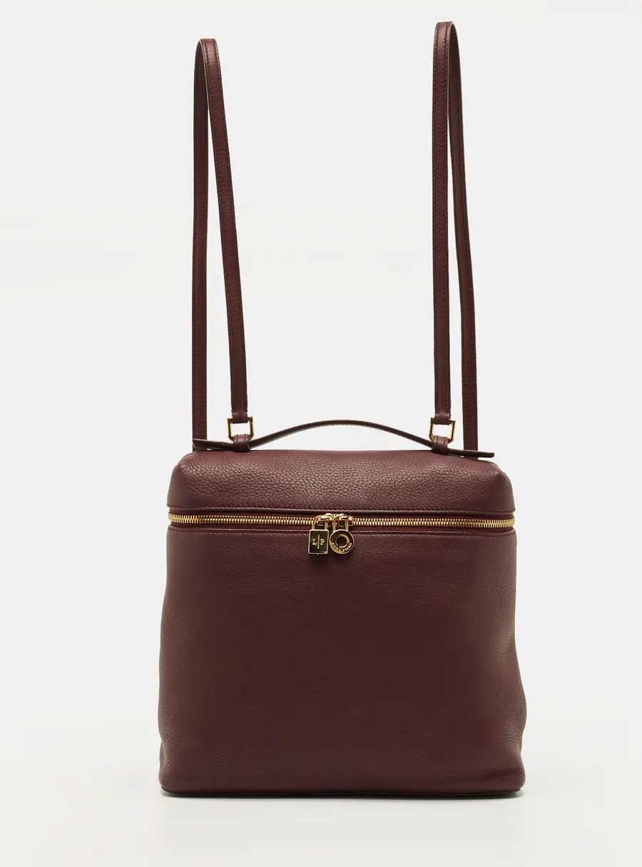 Loro Piana Extra Pocket L23.5 Burgundy Leather Backpack