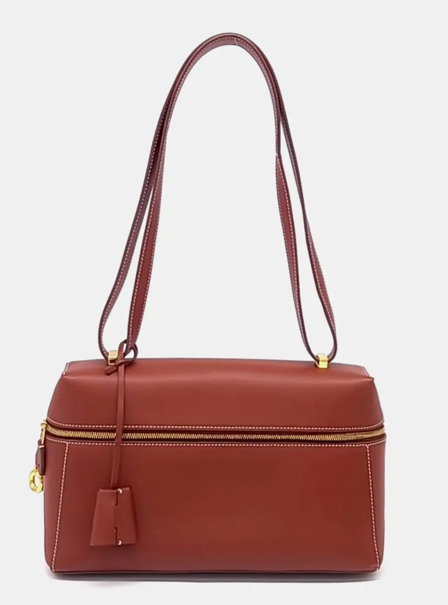 Loro Piana Brown Leather Extra Bag L27