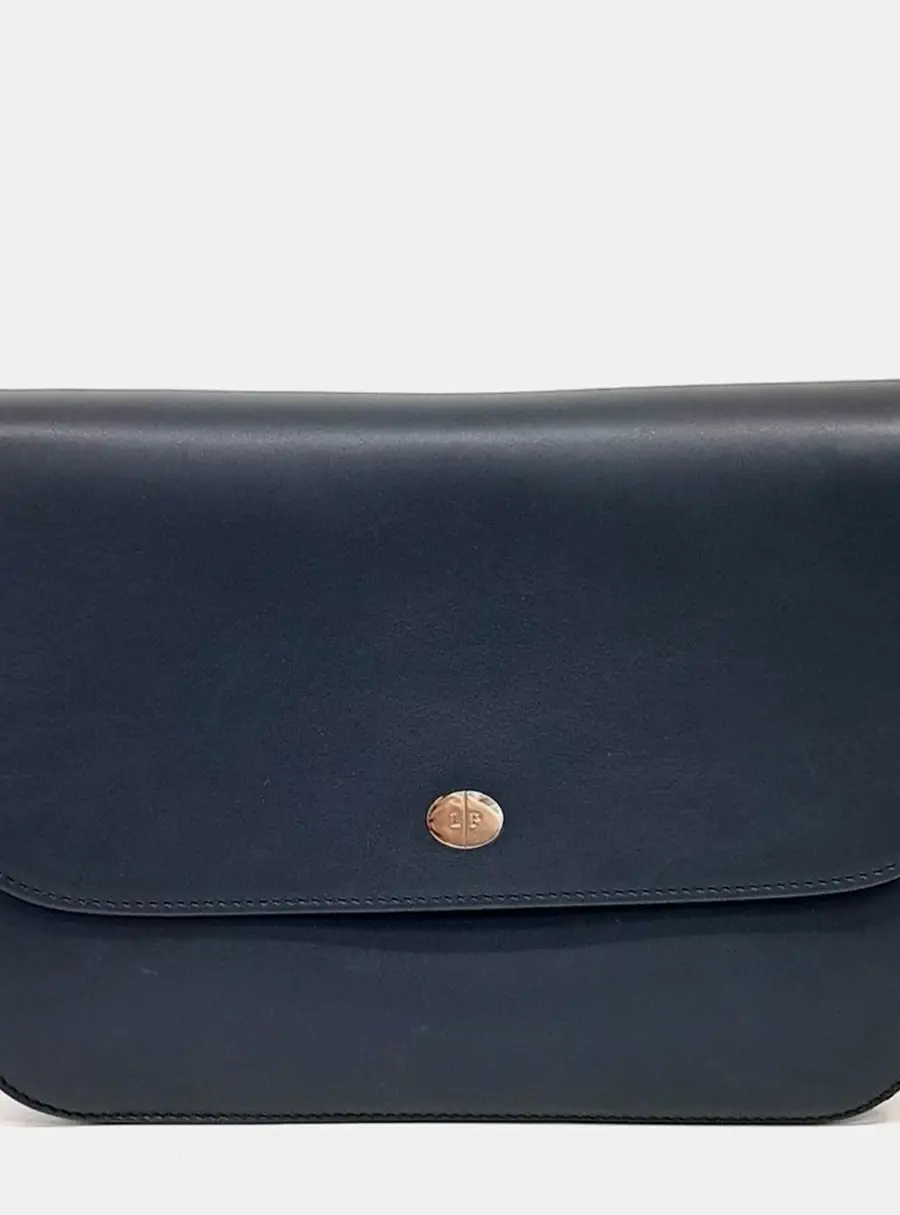 Loro Piana Artemis Navy Blue Leather shoulder bag
