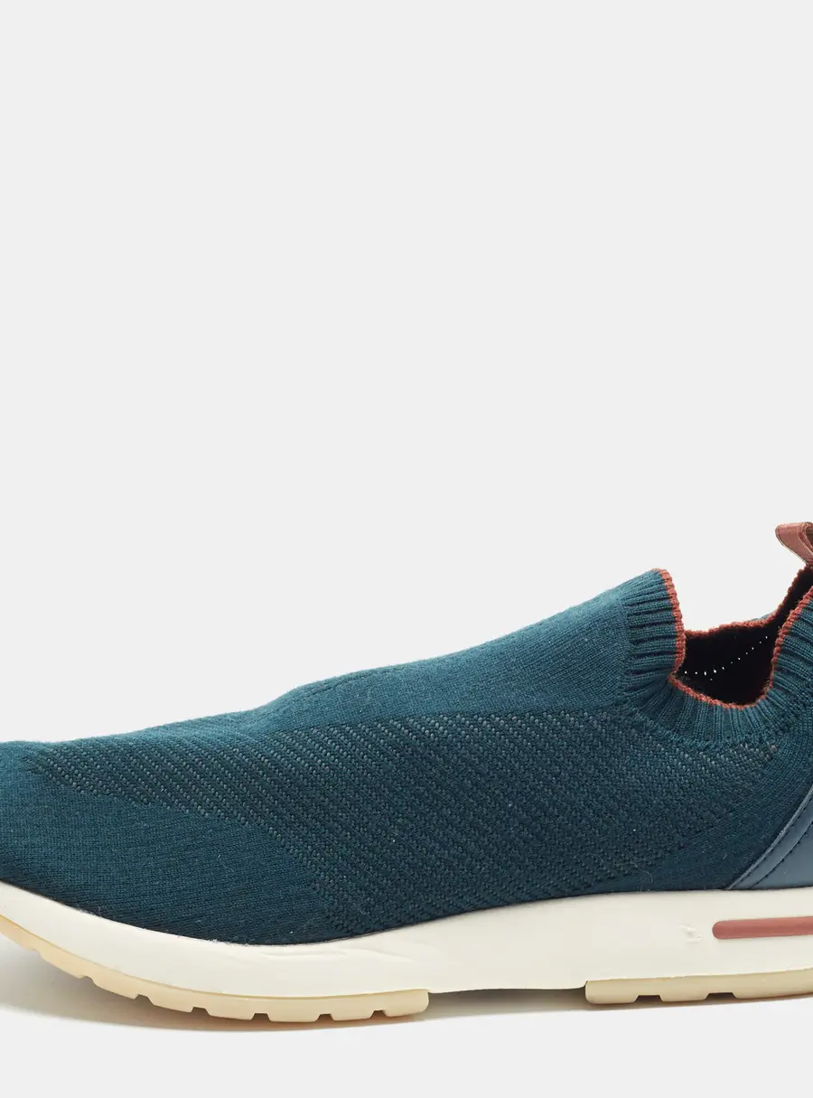 Loro Piana 360 LP Flexy Walk Size 41 Teal Green Knit Fabric Slip On Sneakers