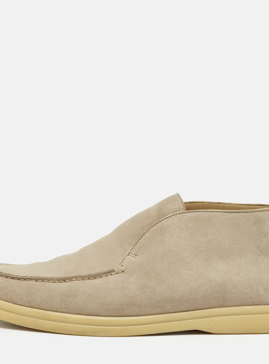 Loro Piana Open Walk Size 37.5 Beige Suede Ankle Length Boots