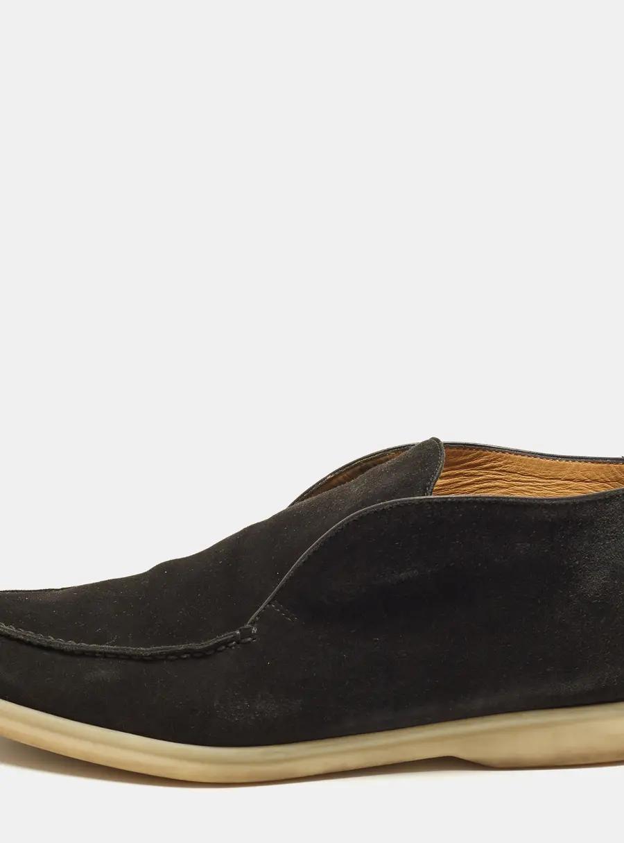 Loro Piana Open Walk Size 41 Black Suede Ankle Length Boots