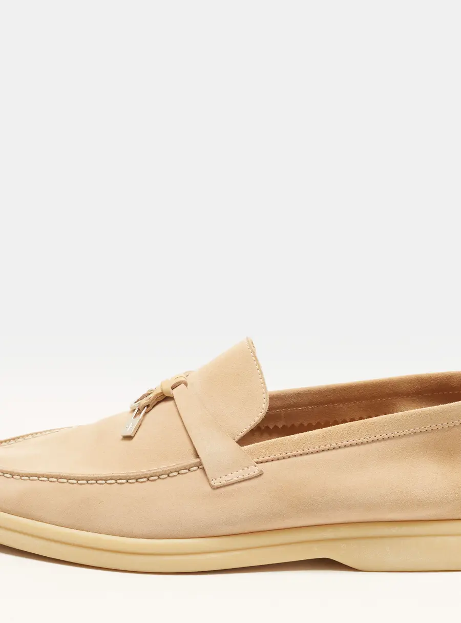 Loro Piana Summer Charms Walk Size 39 Pink Suede Loafers