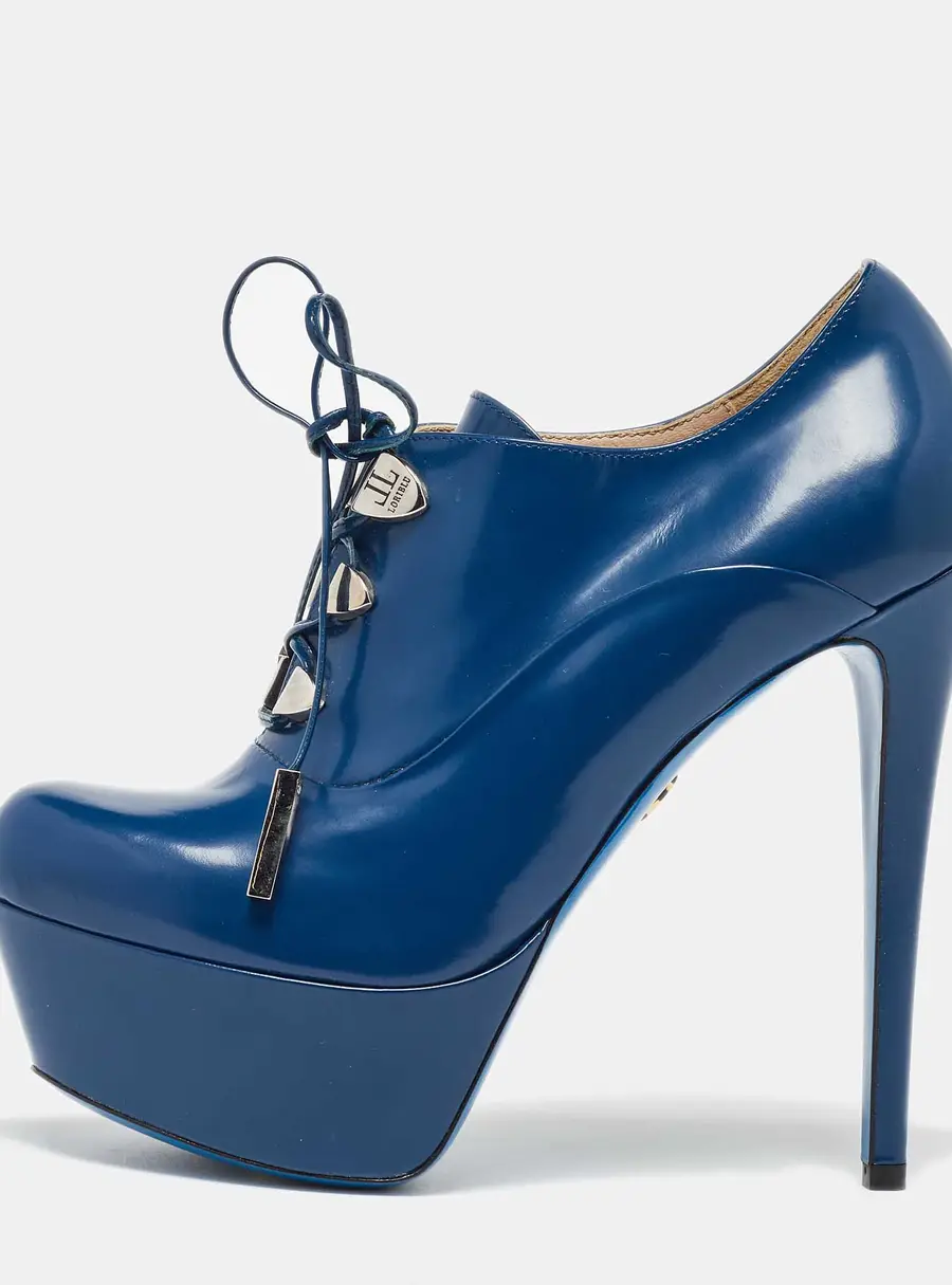 Loriblu Blue Patent Leather Booties Size 37
