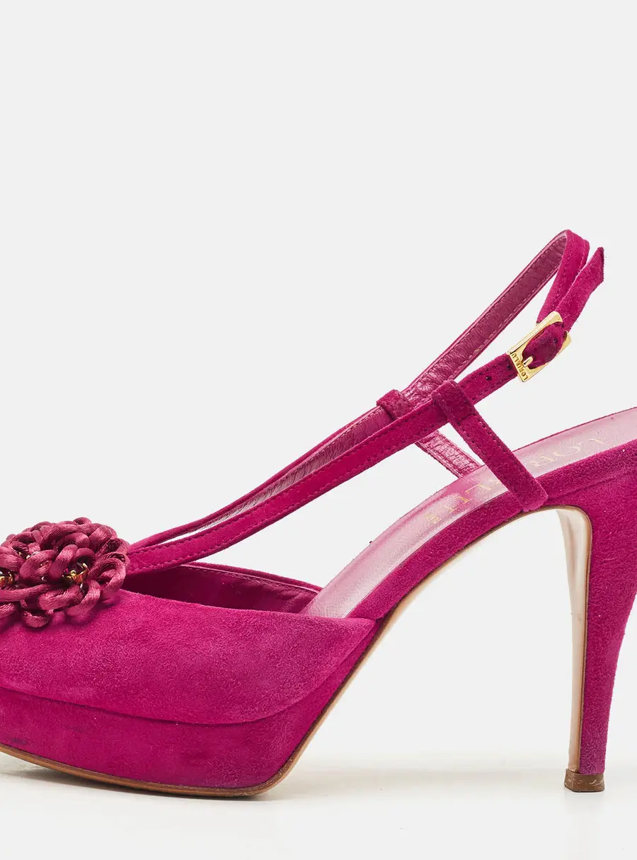 Loriblu Purple Suede Crystal Embellished Ankle Strap Sandals Size 37.5