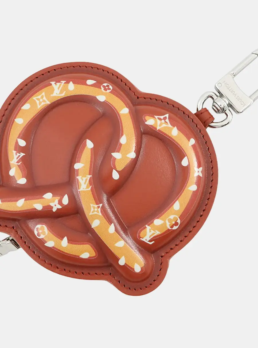 Louis Vuitton Bag Charm - Lv Pretzel Brown/Yellow Leather Monogram