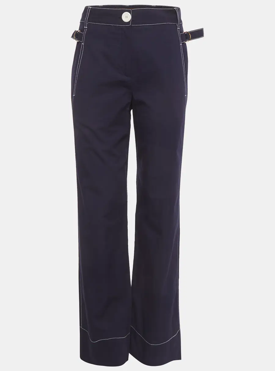 Louis Vuitton Blue Cotton Trousers S