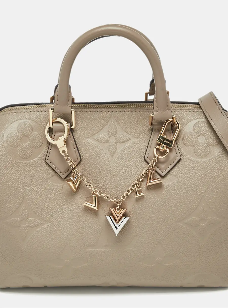 Louis Vuitton Tourterelle Monogram Impreinte Leather Speedy 25 Bandouliere Bag