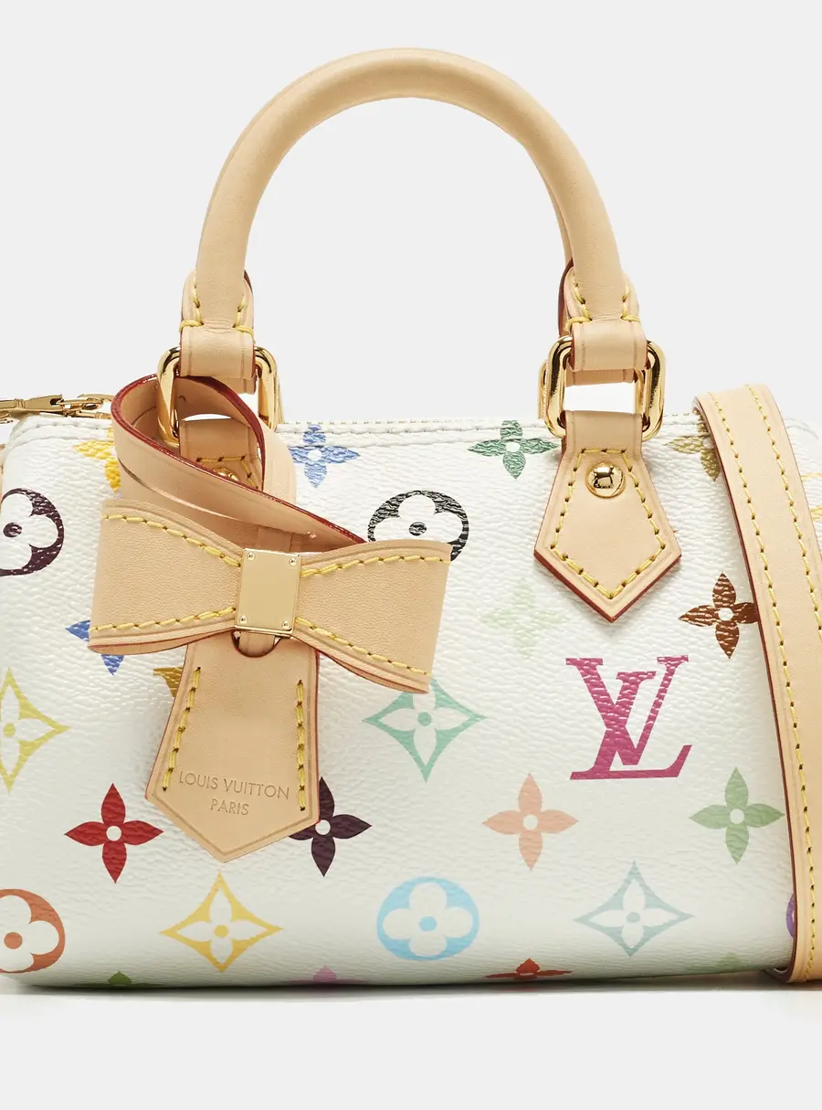 Louis Vuitton x Takashi Murakami Speedy Nano Multicolore Monogram Canvas Satchel
