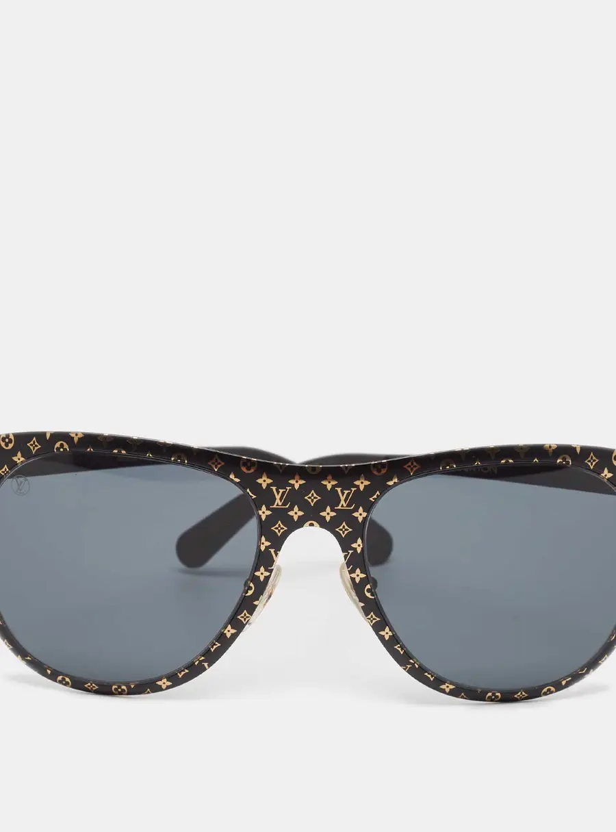 Louis Vuitton Black/Gold Z0966U Monogram Vertigo Sunglasses
