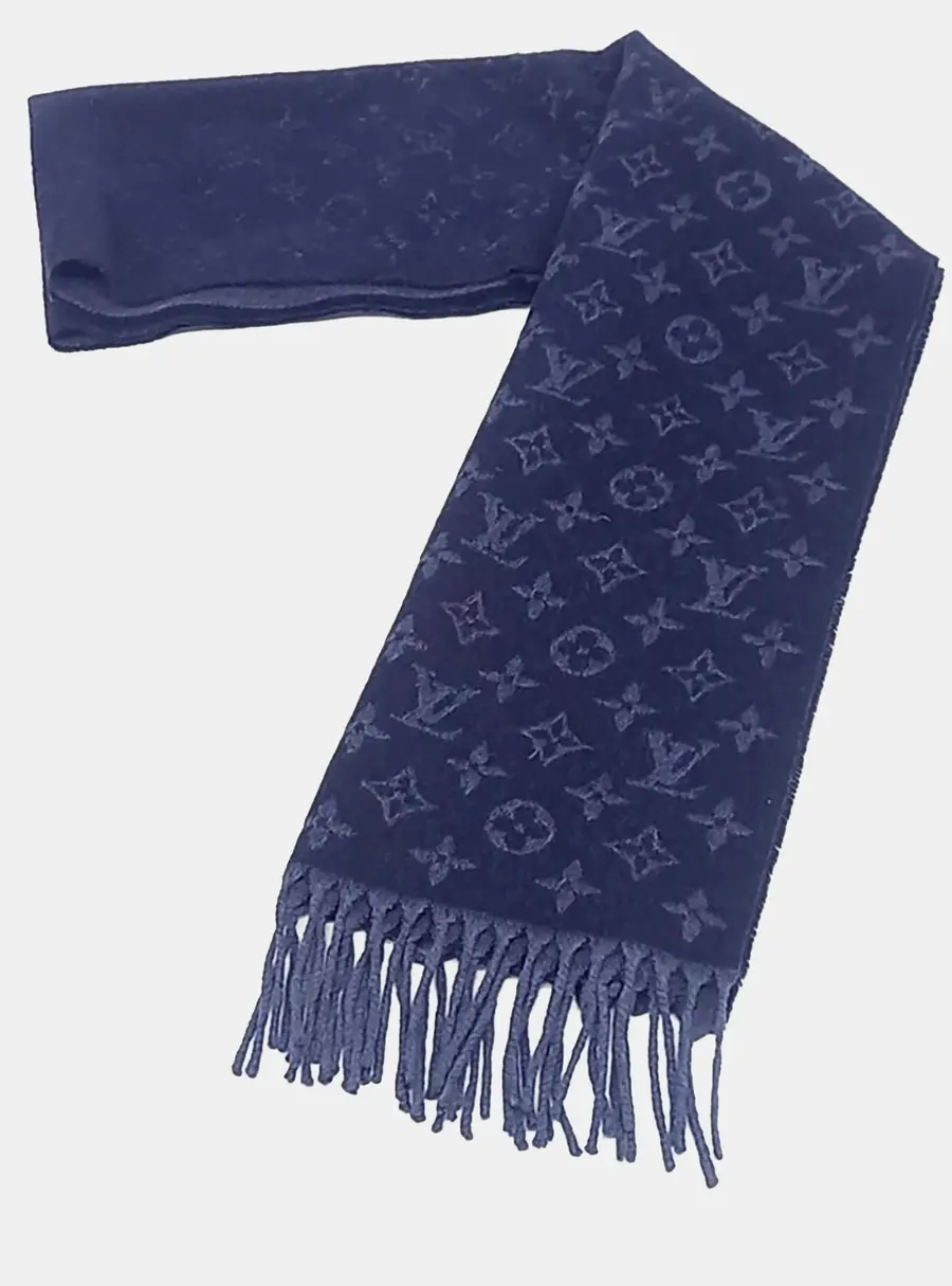 Louis Vuitton Gradient Blue Cashmere Wool Muffler