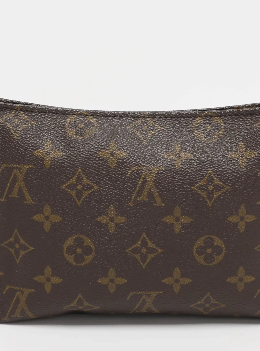 Louis Vuitton Toiletry Pouch Pouch Brown Coated Canvas