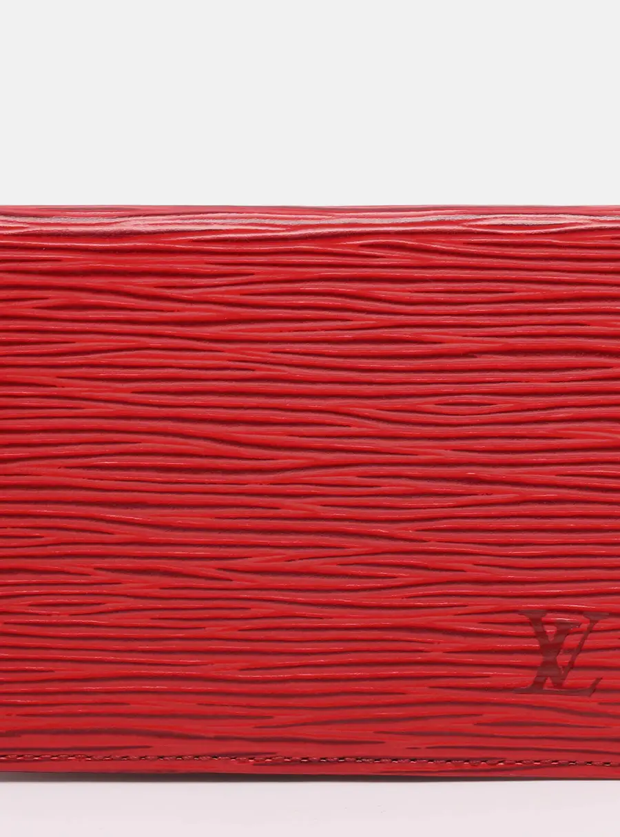 Louis Vuitton Red Epi Leather Porte 2 Cartes Vertical Pass Case