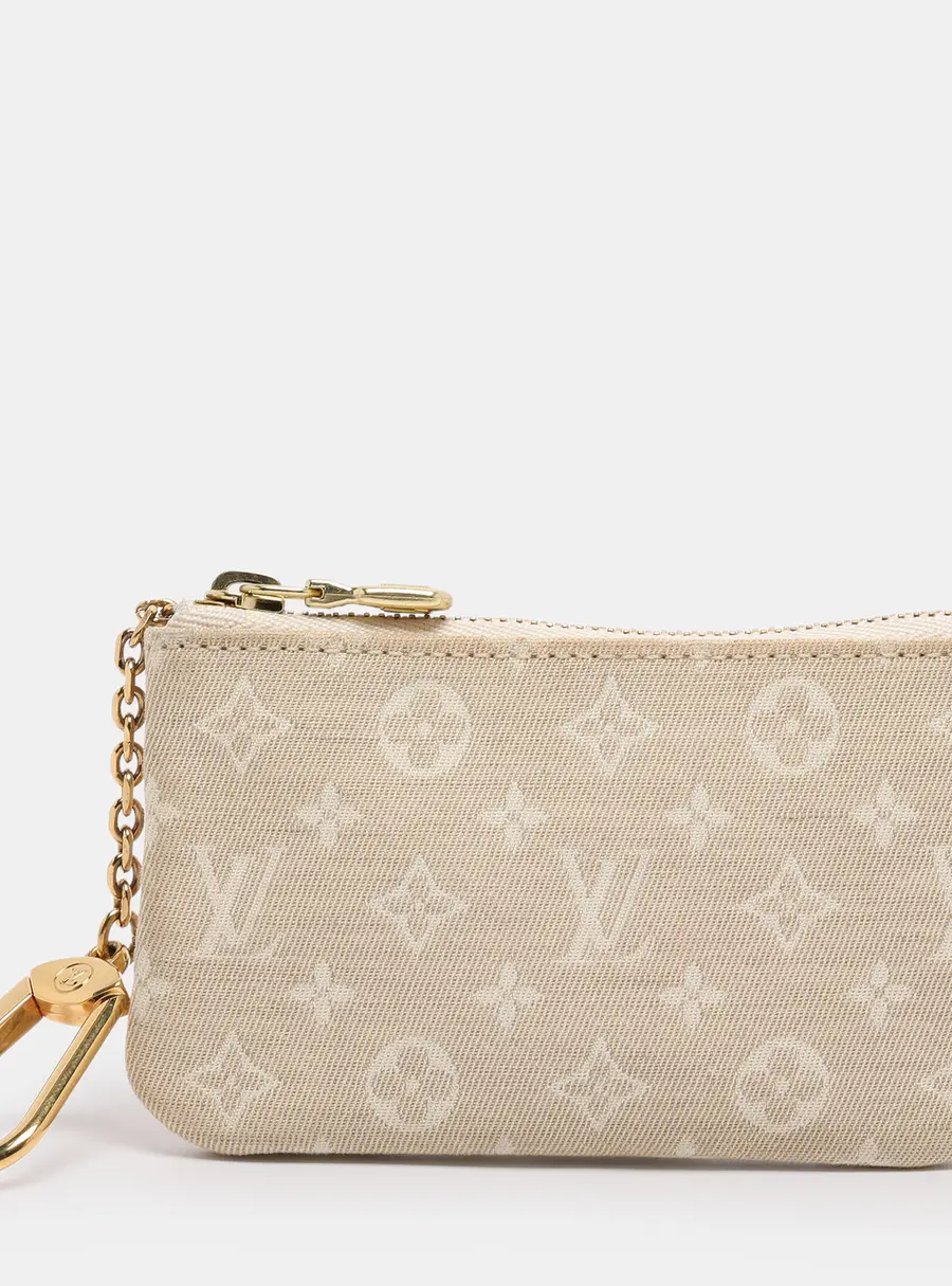 Louis Vuitton Beige Mini Lin Key Pouch