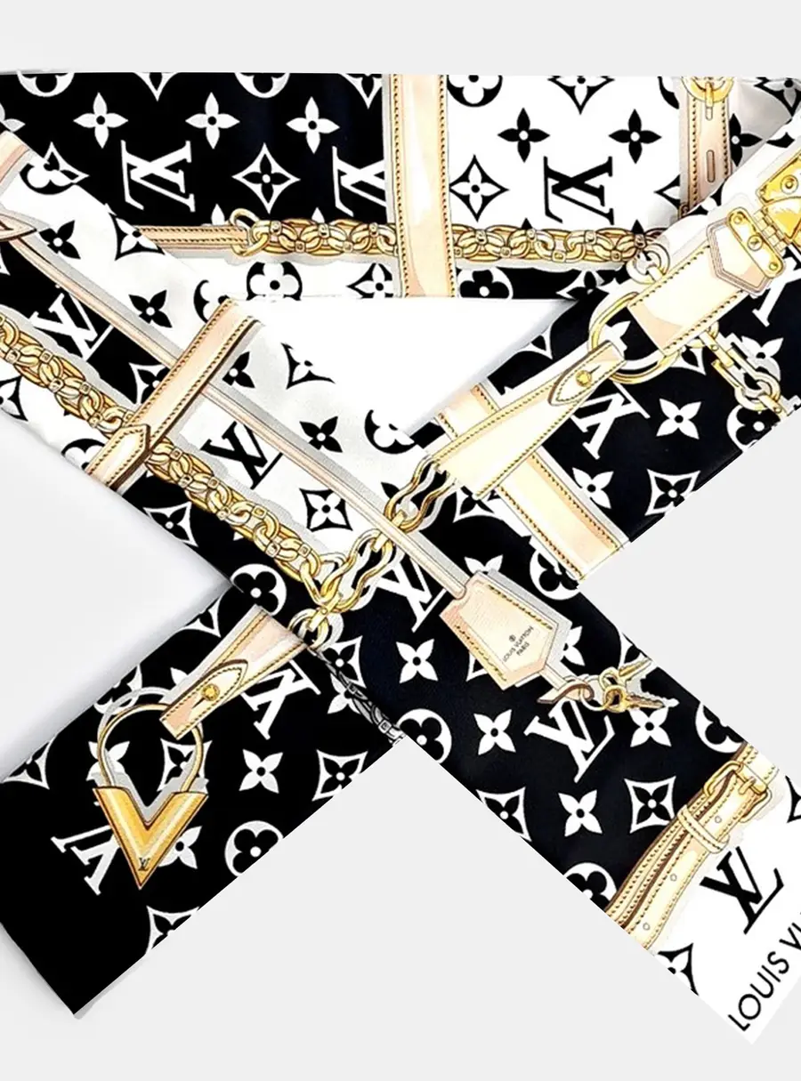 Louis Vuitton Black Silk Monogram Confidential Bandeau