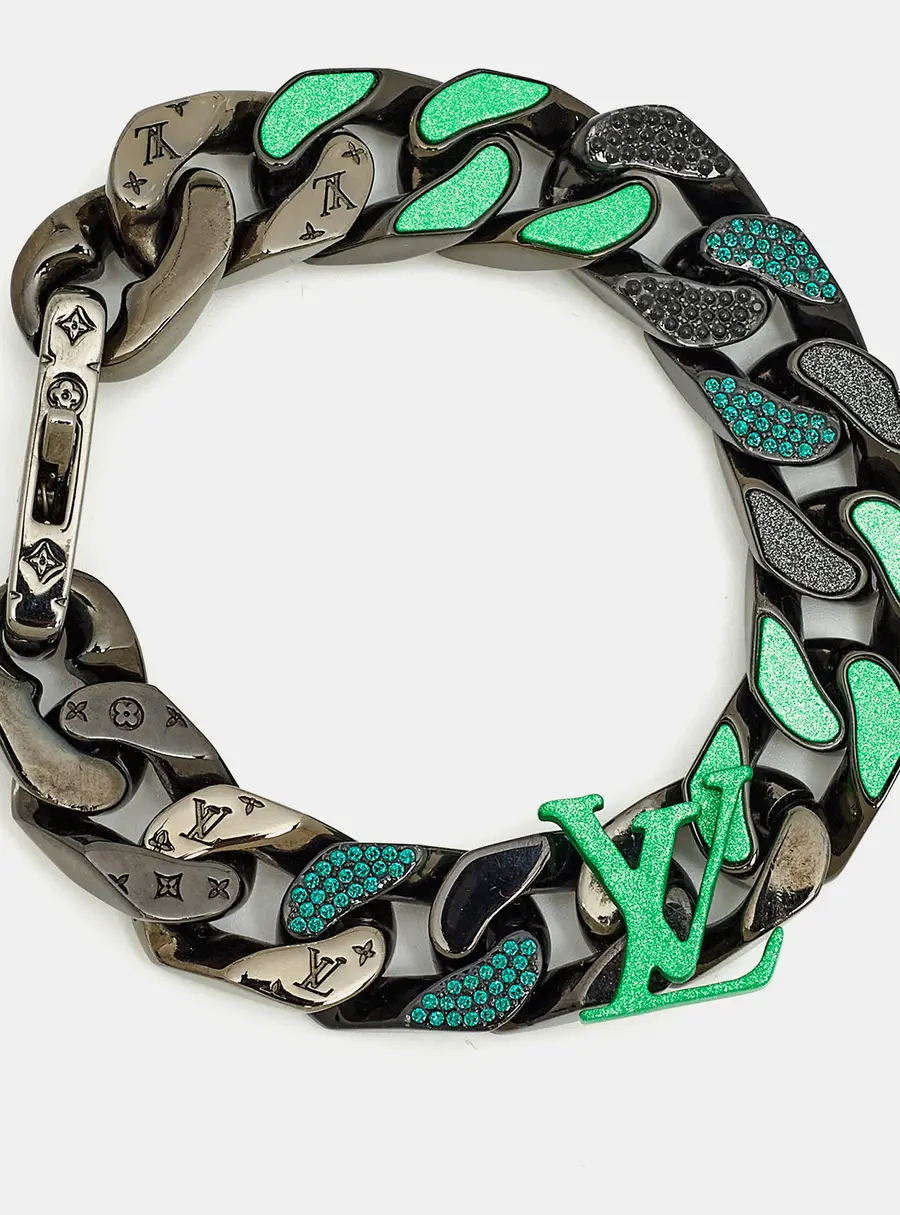 Louis Vuitton Enamel Black Tone Metal Bracelet