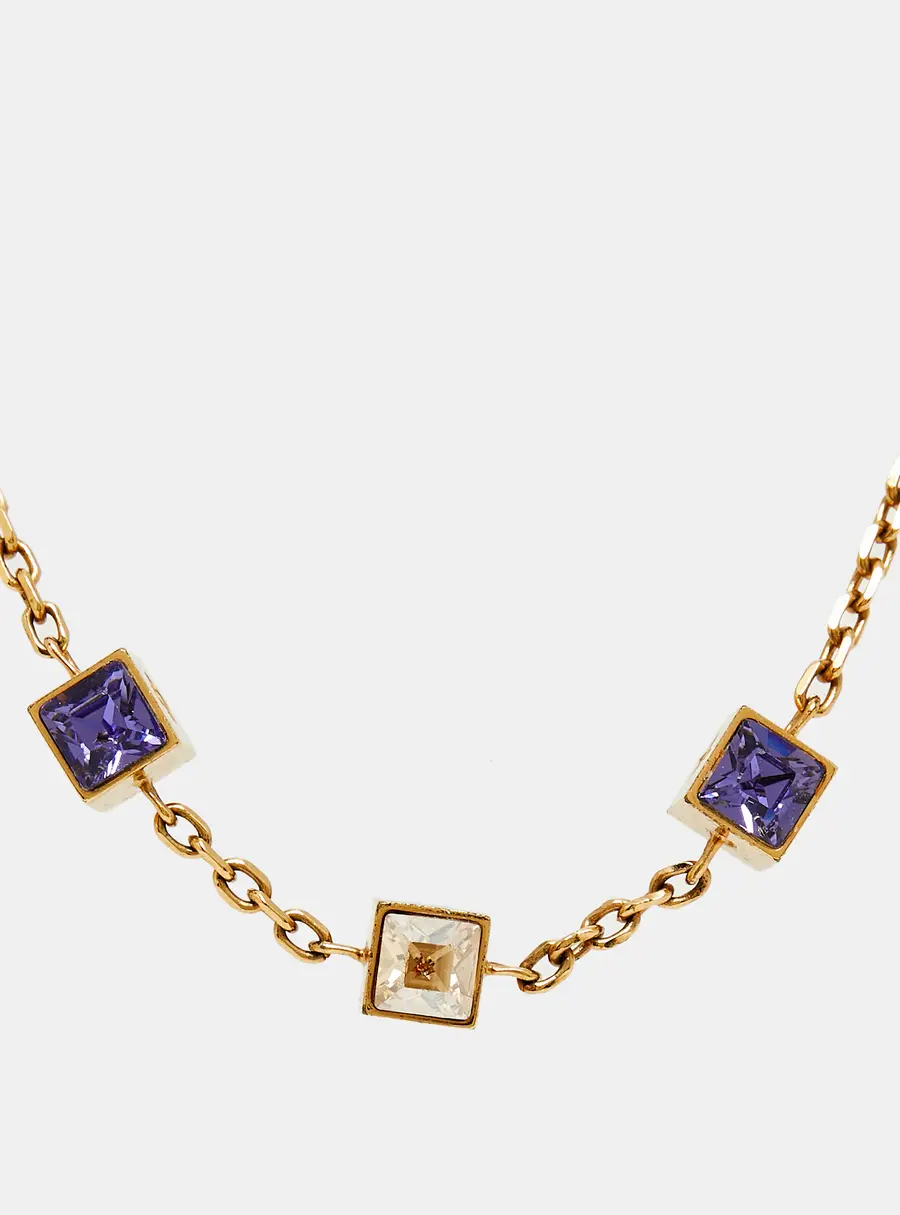 Louis Vuitton Gamble Crystals Gold Tone Necklace