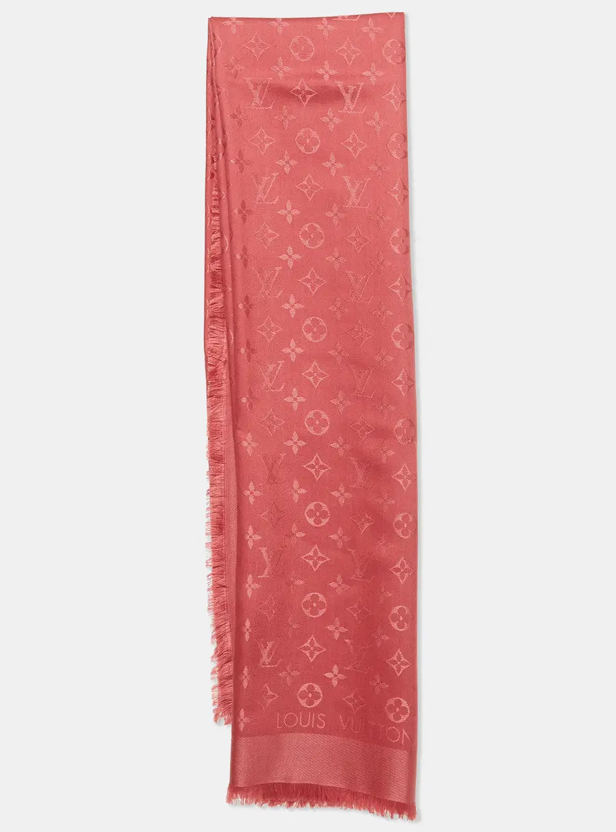 Louis Vuitton Pink Monogram Silk Square Scarf