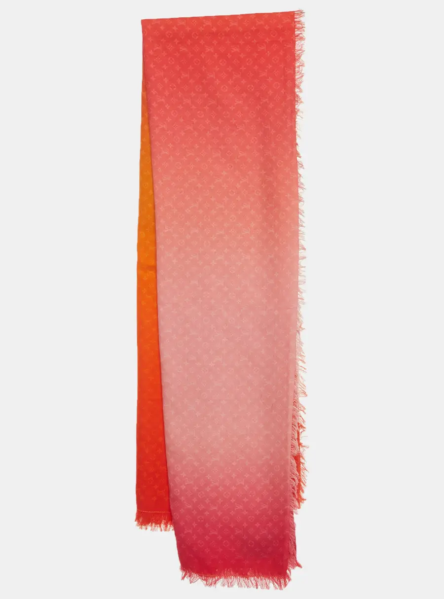 Louis Vuitton Orange Gradient Monogram Jacquard Sunrise Shawl