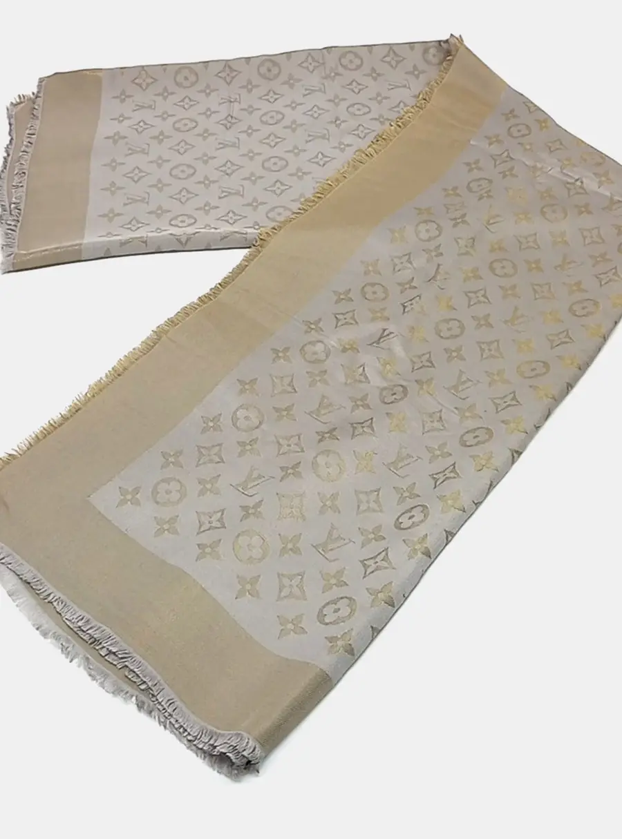 Louis Vuitton Lurex Beige/Gold Shawl