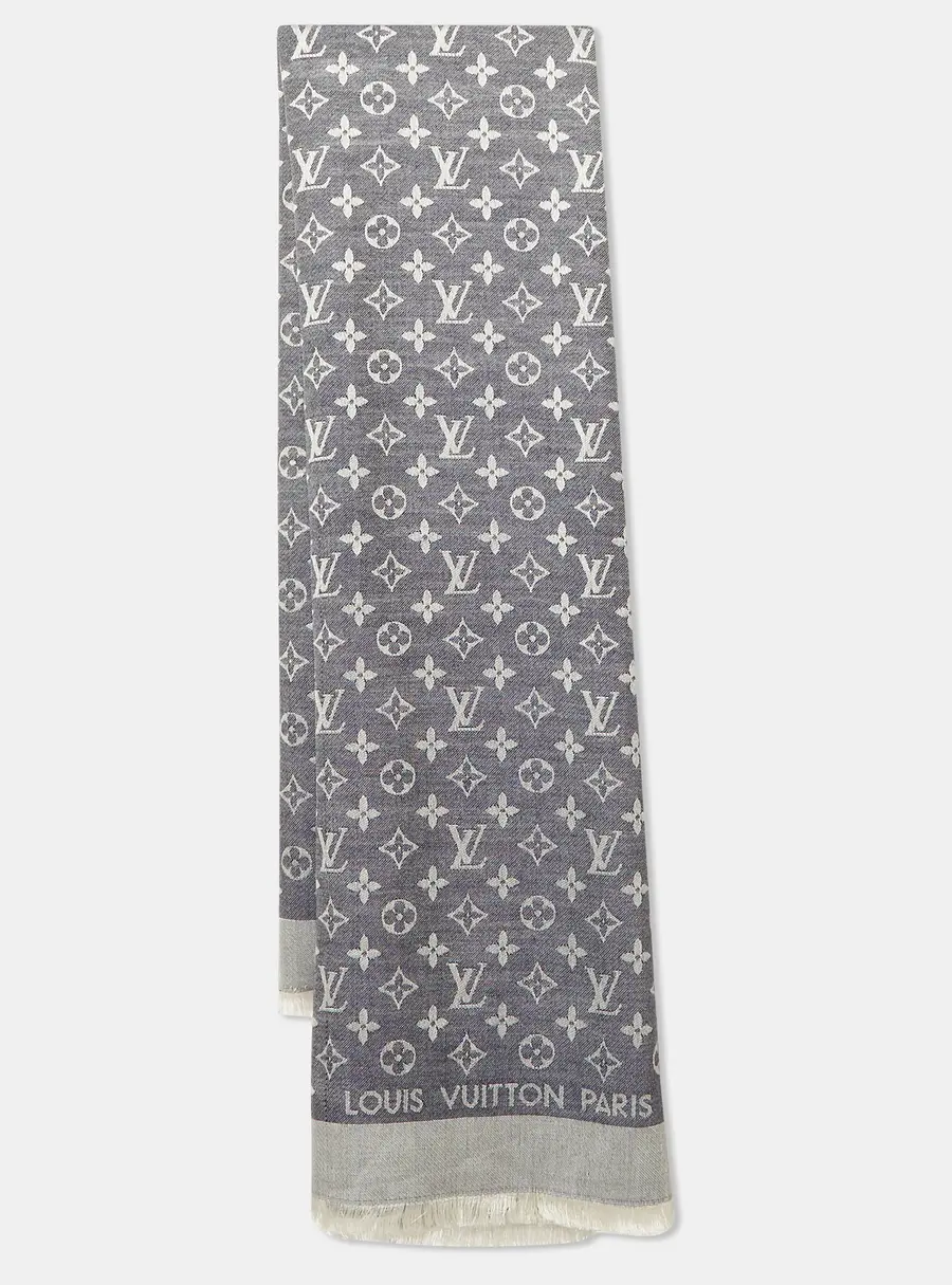 Louis Vuitton Black/Grey Monogram Square Scarf