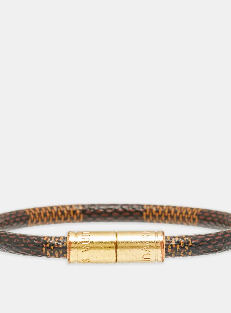 Louis Vuitton Keep It Damier Coated Canvas Gold Tone Bracelet