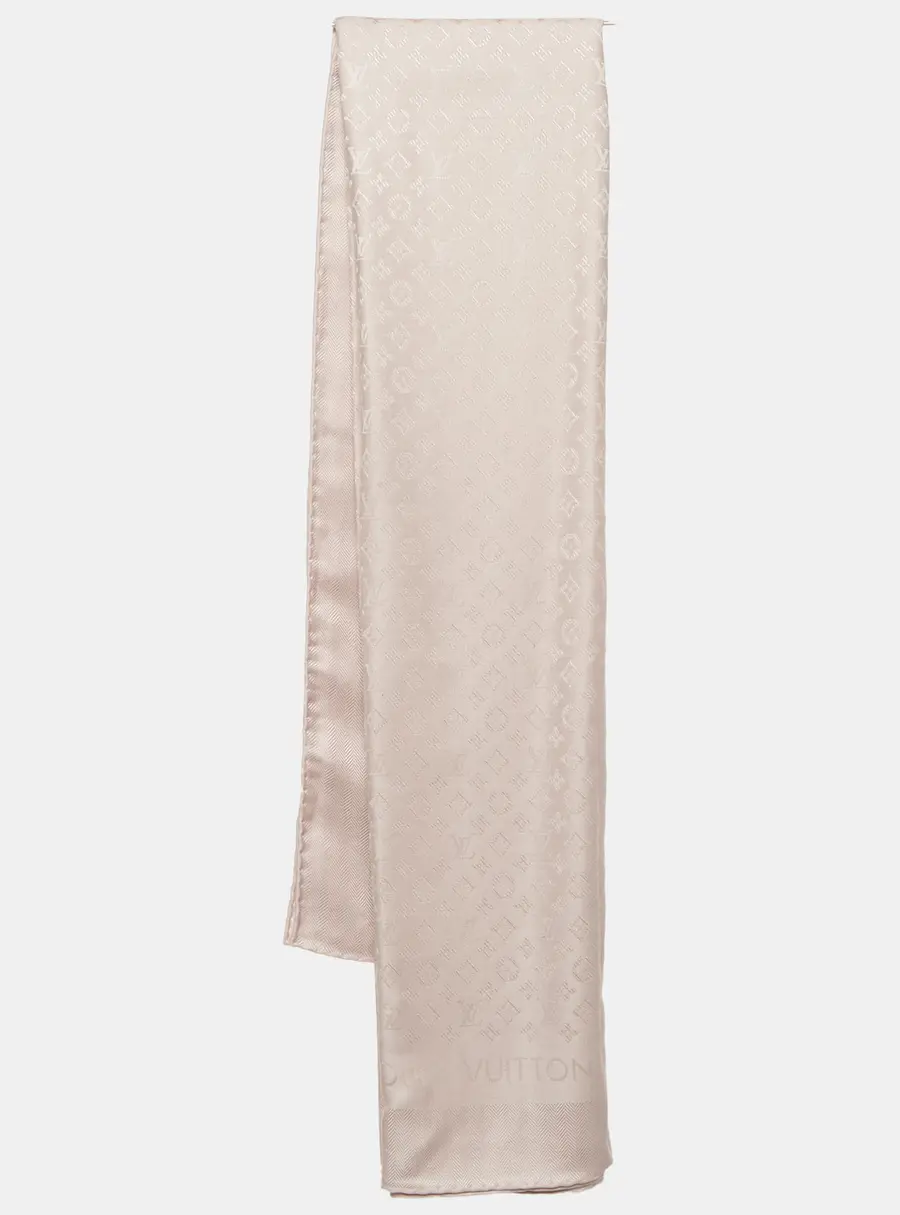 Louis Vuitton Powder Pink Monogram Silk Evermore Shawl
