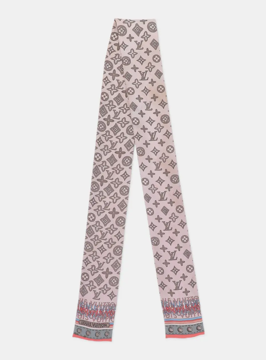 Louis Vuitton Lilak/Grey Monogram Silk Bandeau Scarf