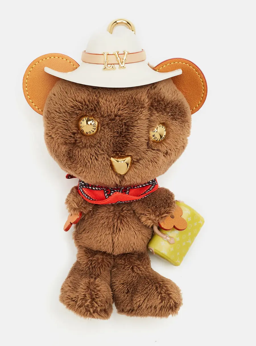 Louis Vuitton Louis Bear Western Bag Charm Multicolor Faux Fur and Leather