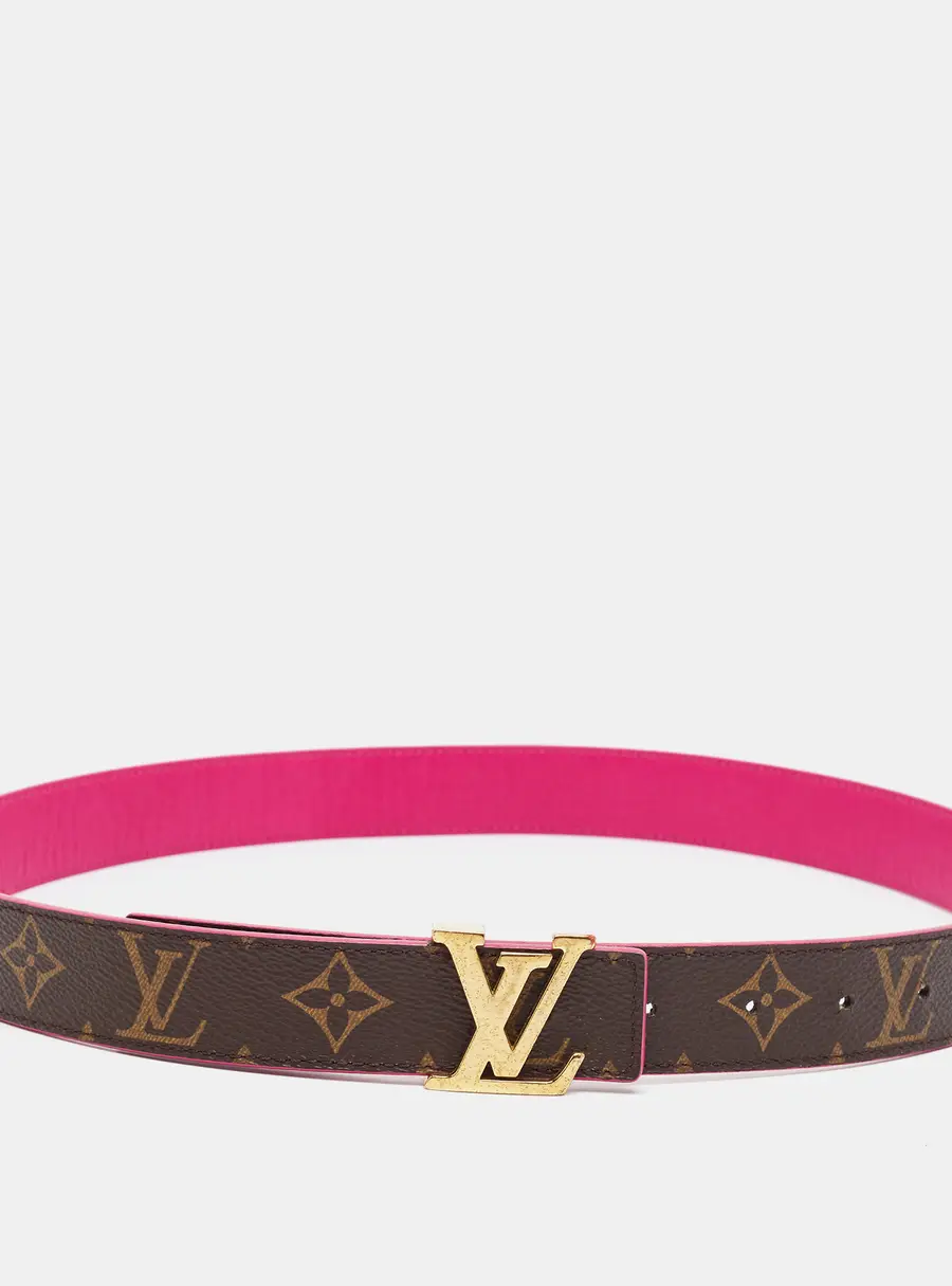 Louis Vuitton LV Initiales 85 CM Reversible Buckle Belt Monogram Canvas