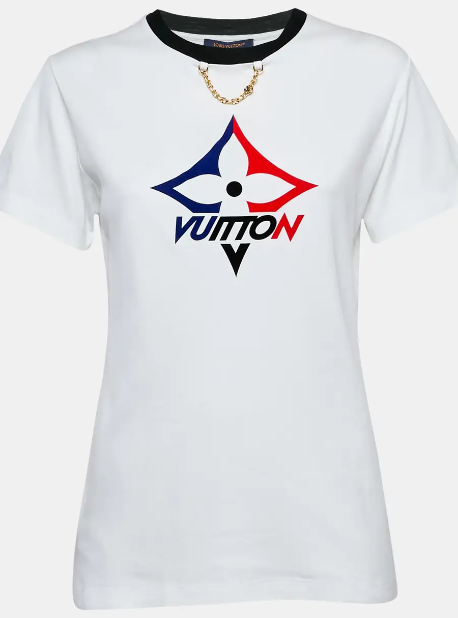 Louis Vuitton White Monogram Jersey Crew Neck T-Shirt S