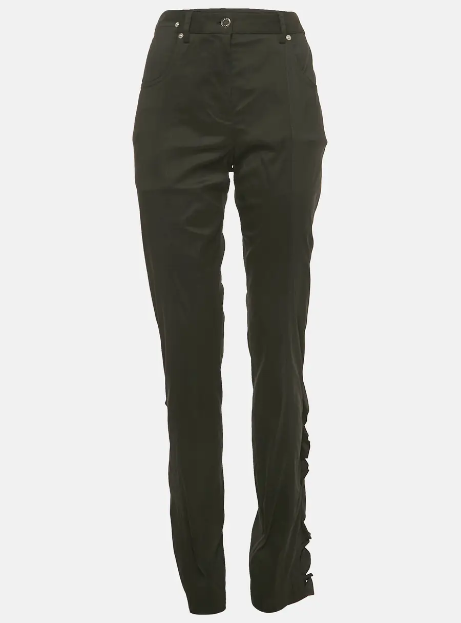 Louis Vuitton Black Crepe Ruffed Pants M