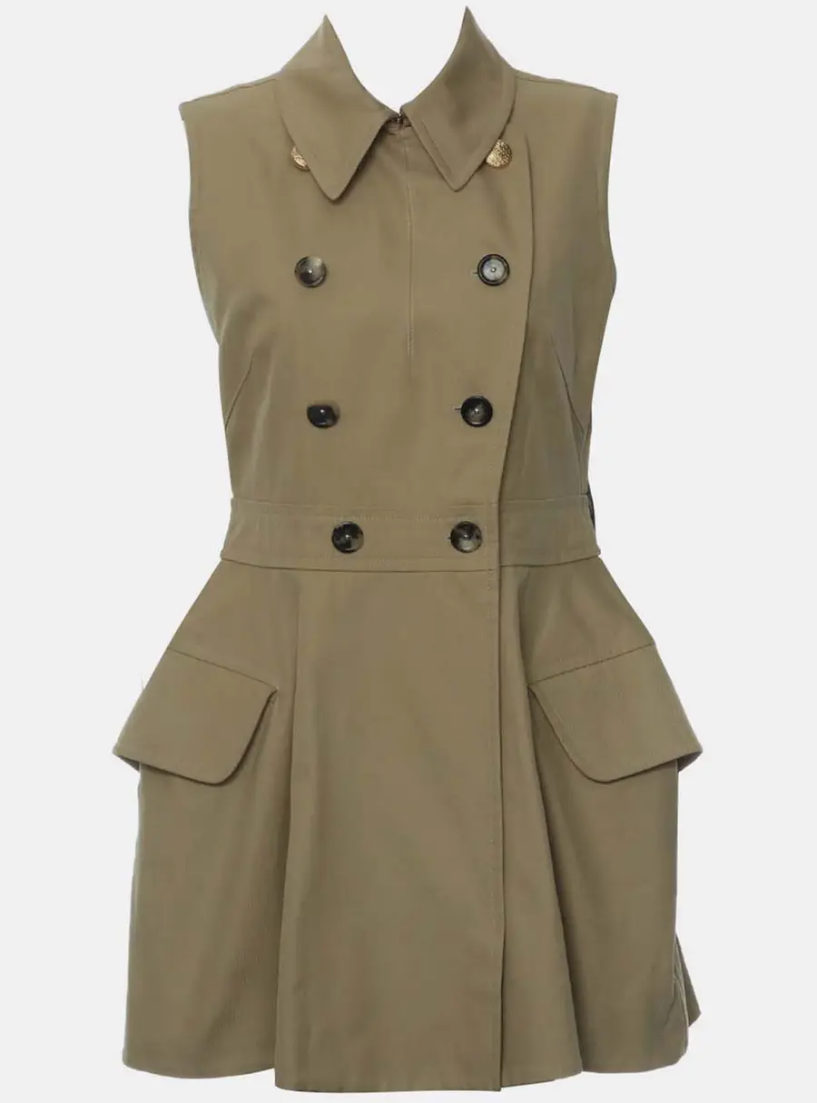 Louis Vuitton Double Breasted Gabardine Dress Size M