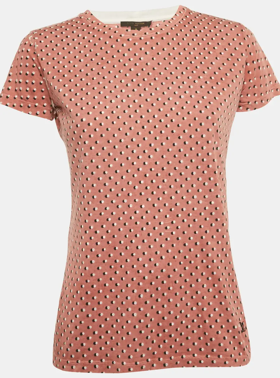 Louis Vuitton Pink Printed Jersey T-Shirt S