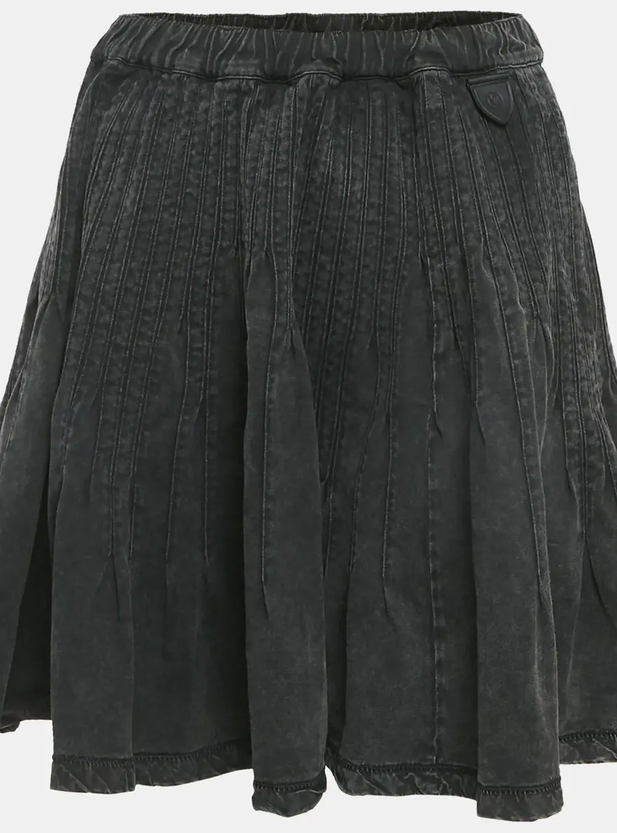 Louis Vuitton Grey Denim Flared Mini Skirt M
