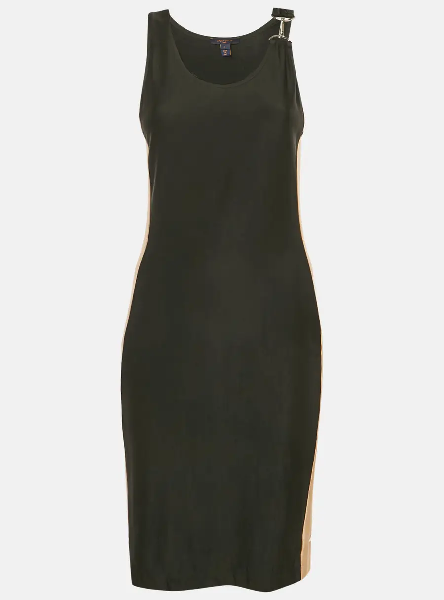 Louis Vuitton Black Embossed Monogram Tank Dress L