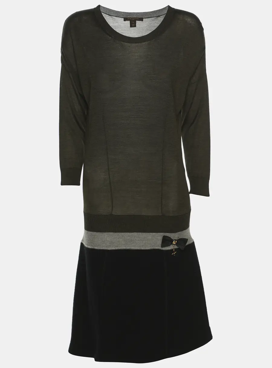 Louis Vuitton Tri Color Wool Blend Mini Dress M