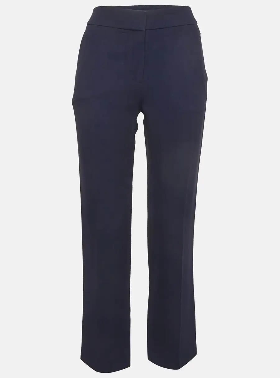 Louis Vuitton Navy Blue Crepe Straight Fit Trousers M