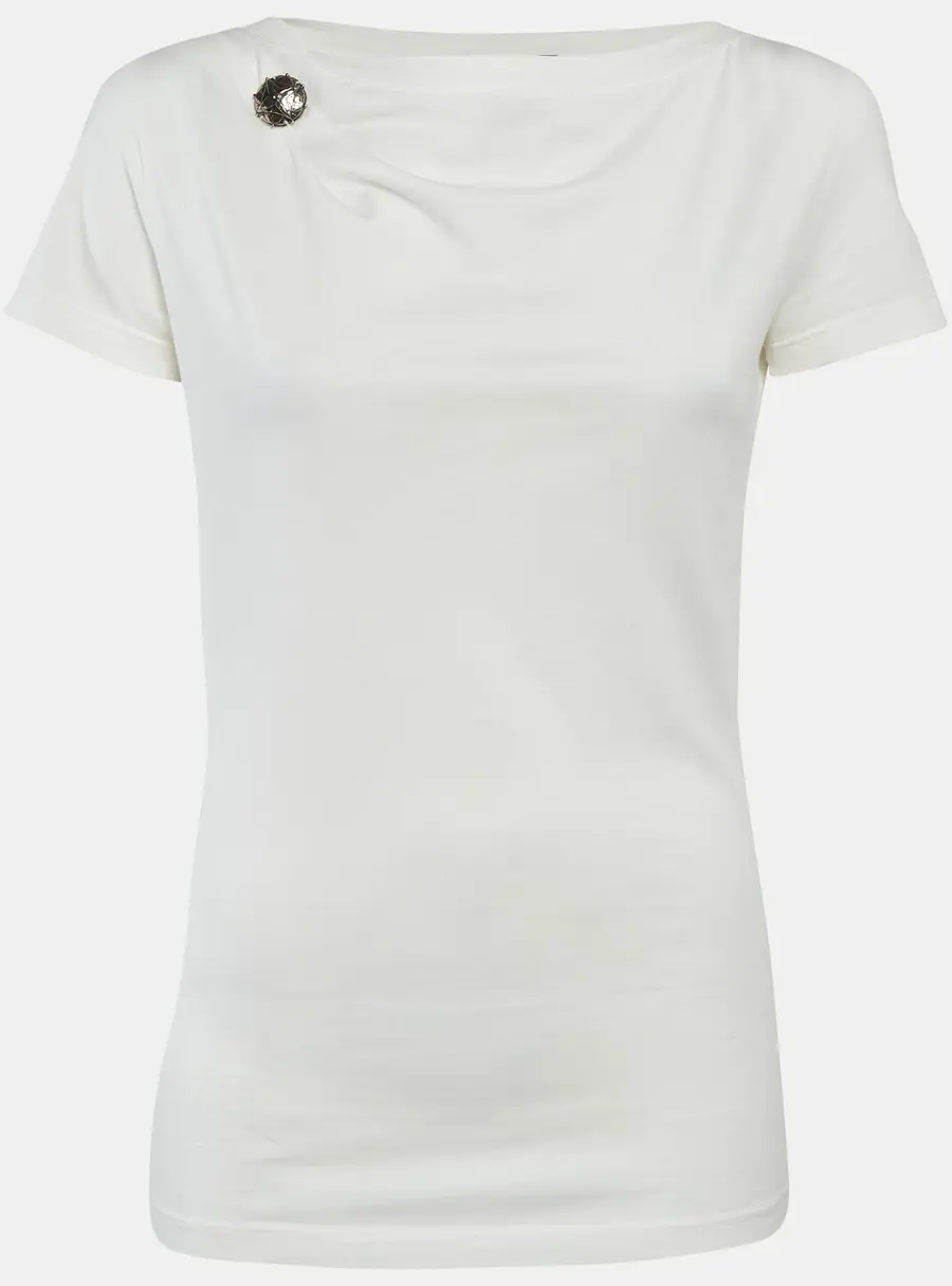Louis Vuitton White Jersey Cap Sleeve T-Shirt XS