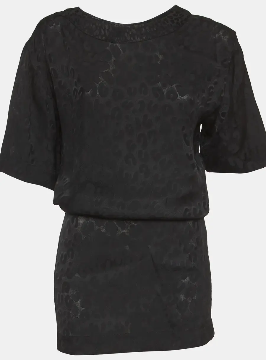 Louis Vuitton Black Jacquard Mini Dress S