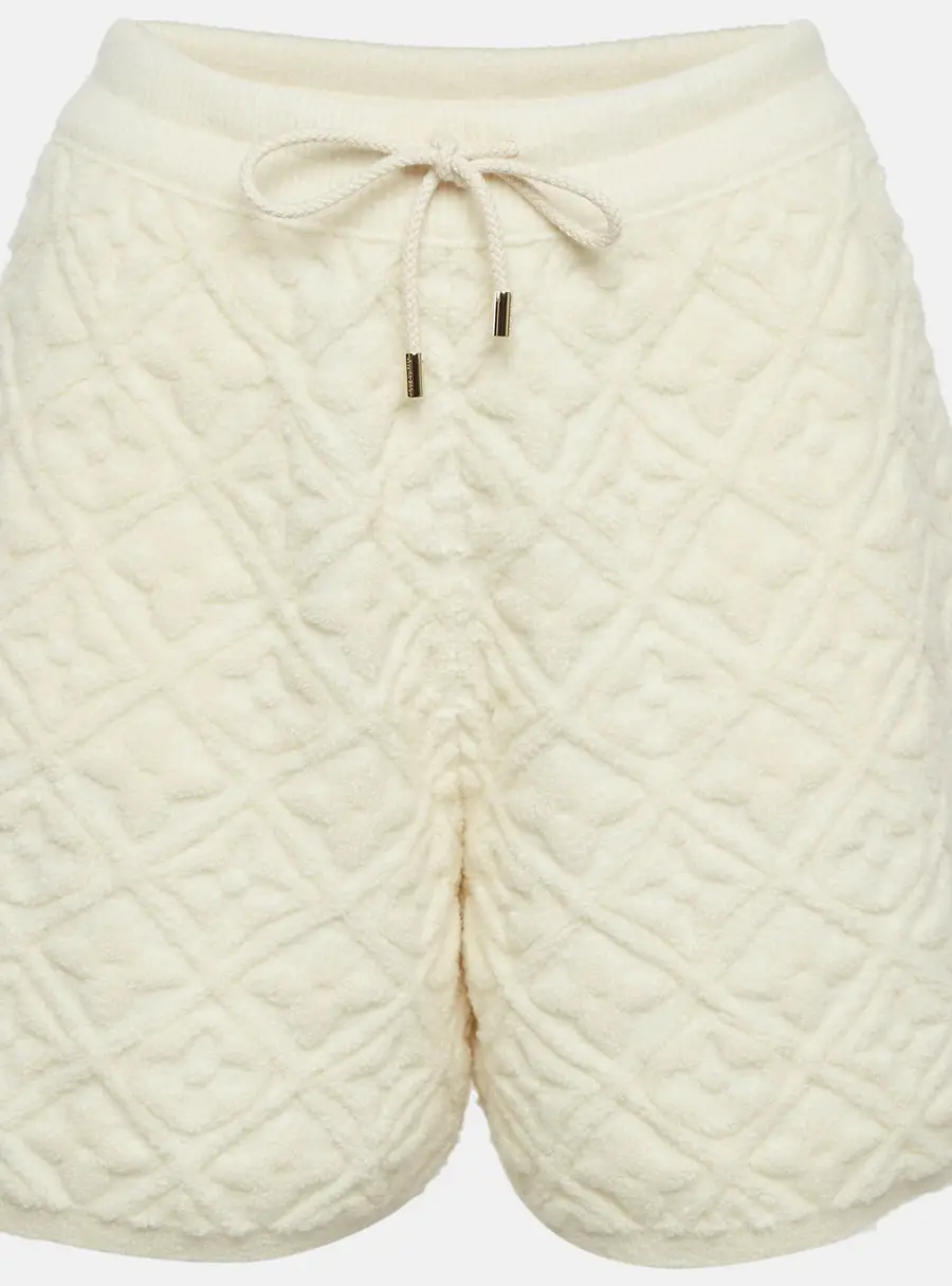 Louis Vuitton Cream Monogram Embossed Terry Shorts M