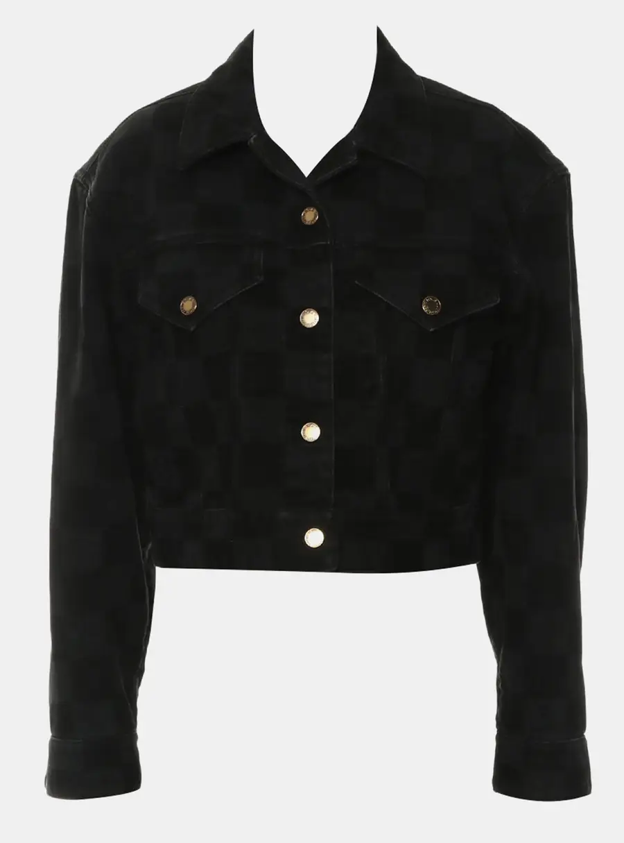 Louis Vuitton Damier Ebene Denim Crop Jacket M