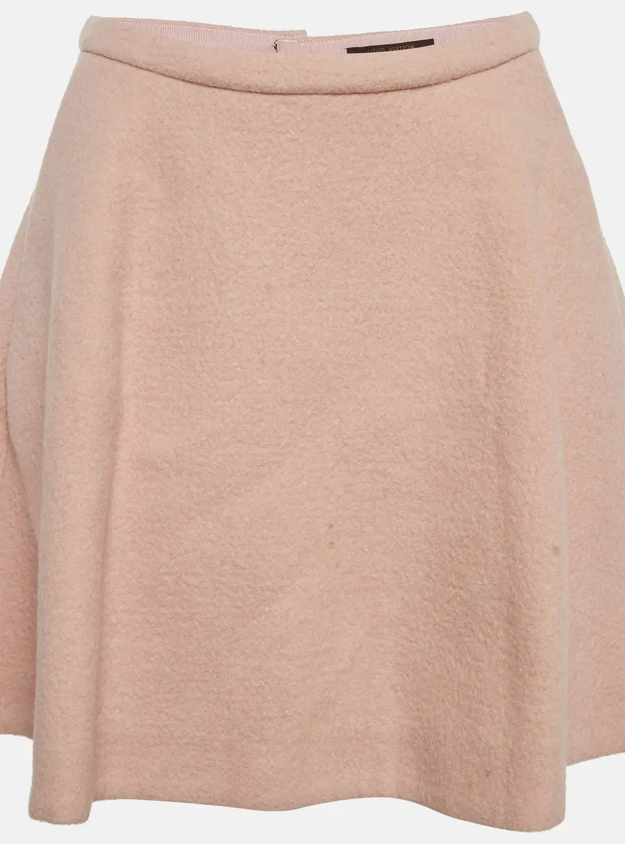 Louis Vuitton Pink Felt Flared Mini Skirt S