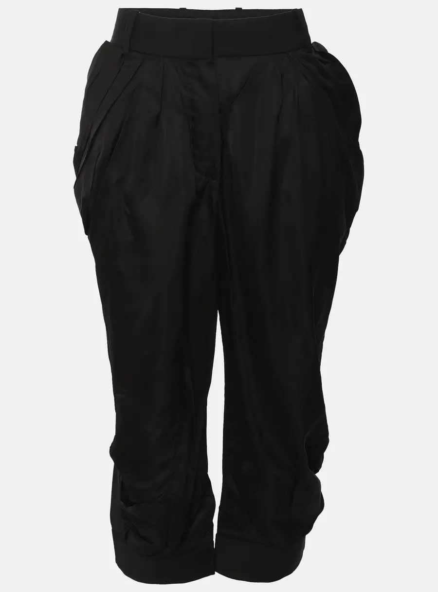 Louis Vuitton Black Satin Capri Pants L